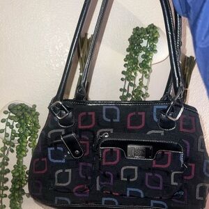 Stylish Black Multicolor Patterned Women's Bag